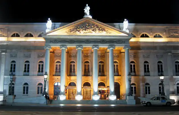 Theatre Nacional D. Maria II at night